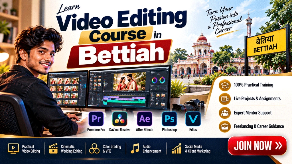 Video Editing Course in Bettiah - Quick Art Photography Academy Siwan Campus