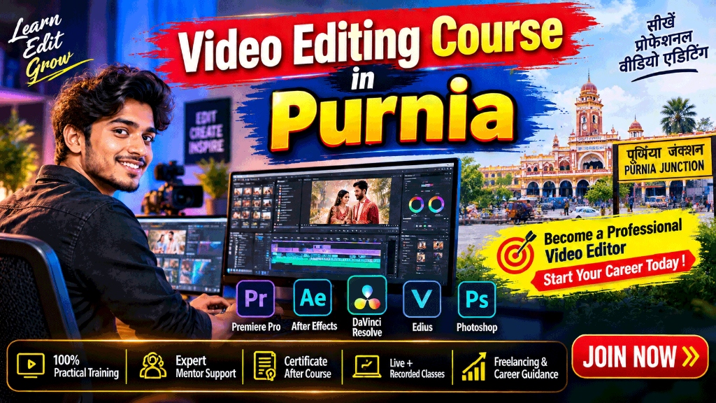 Video Editing Course in Purnia - Quick Art Photography Academy Practical Training
