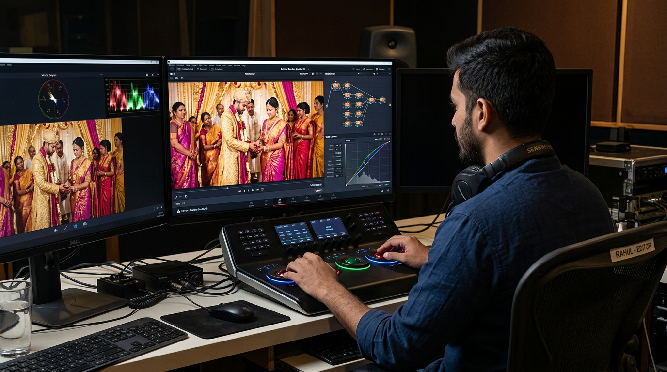 Video Editing Institutes in India – DaVinci Resolve Color Grading Suite for Royal Wedding Filmmaking